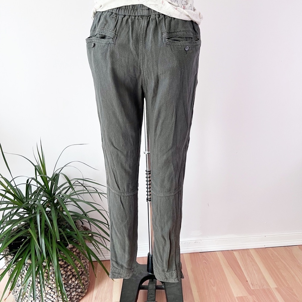 Etoile Isabel Marant Joggers Size 1 Moto Zippered Cuff Linen Gray Washed - Picture 4 of 8